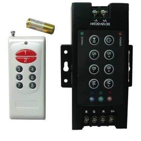Controlador RGB 12/24V 30 A con control remoto de 12 botones