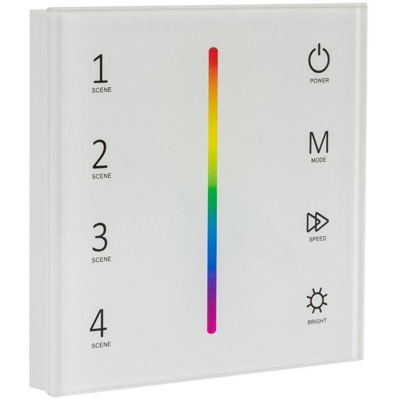

Controlador Regulador Pared Táctil para Tira LED RGB 12/24V DC RF Blanco - Blanco