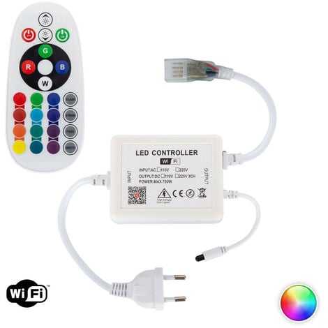 Kit de tira LED RGB Octans USB con control remoto y control WIFI mediante  APP (5V DC), 4 x 0,5 m, Plástico