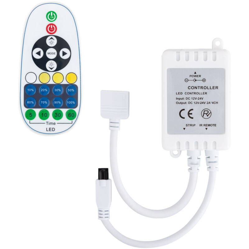 

Controlador Regulador Tira LED CCT Seleccionable 12V DC con Mando IR -