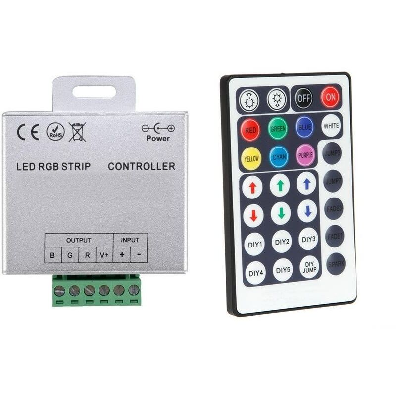 

Controlador Regulador Tira LED RGB 12/24V DC con Mando RF High Power
