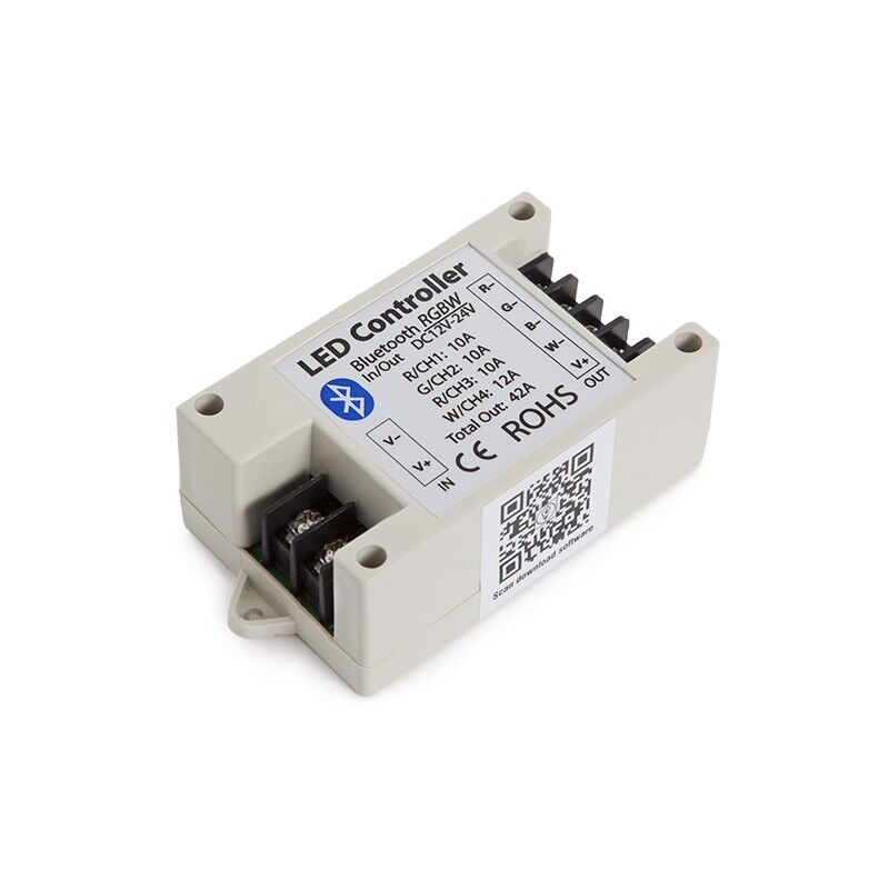 

Controlador Tira LED RGBw Bluetooth Smartphone 12-24VDC 500-1000W (WU-BL-RGBW)