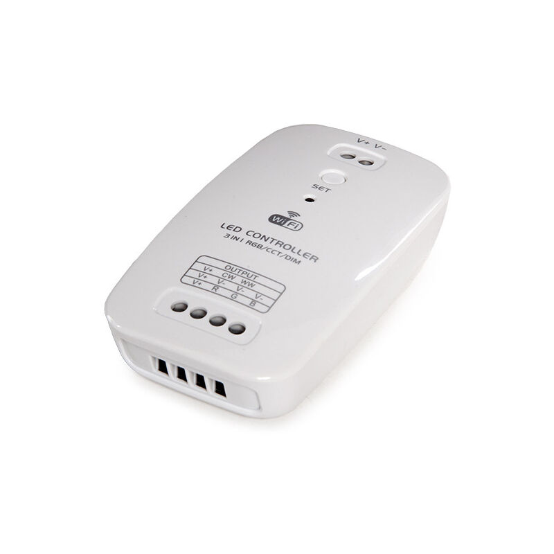 

Controlador Wifi Tira LED - Tres En Uno - Temperatura Color/Rgb/Dim - Compatible Alexa (CA-CWFI-RGB_CCT_DIM)