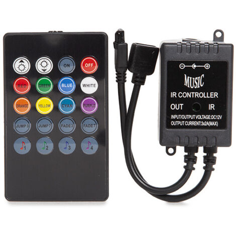 Controlateur Musical 12/24VDC Bande de LED RVB ► 72W (HYG-CONMUS-RGB)