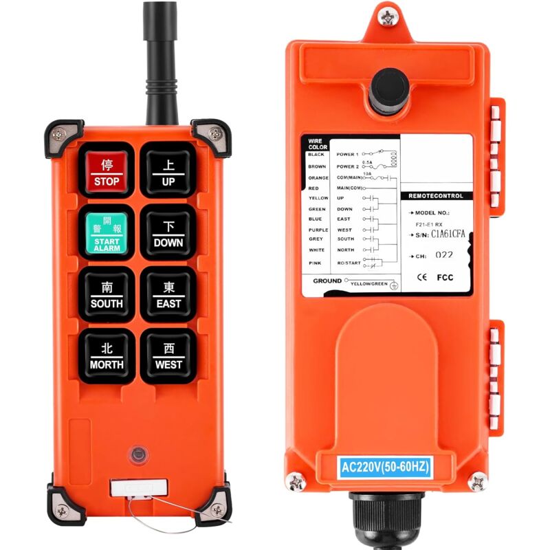 Contrôle de Grue 220V Télécommande Sans Fil F21-E1B - Commande Radio de Palan pour Levage, Guindeau, Treuil