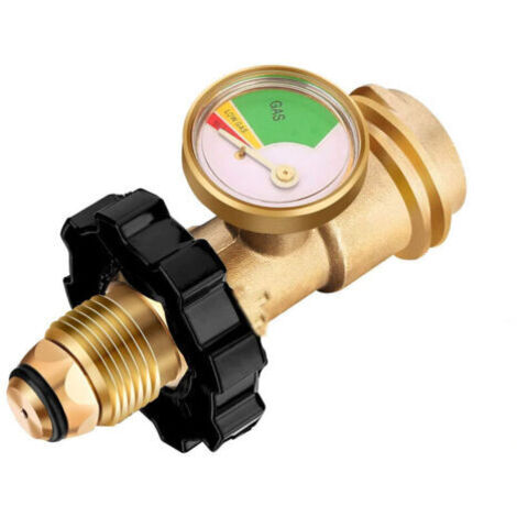 Contrôle de niveau de gaz propane – Raccord gaz avec filetage plomberie – Construction laiton robuste – Pour barbecue et réchaud camping