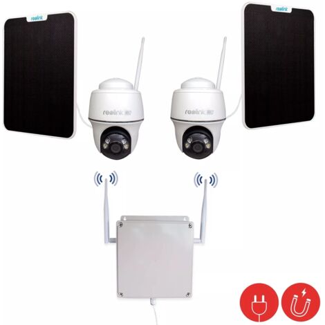 Contrôleur 4G (aimanté) + 2 caméras motorisées solaires 4K / Intelligente / Vision nocturne 10m + Cartes SD (UltraCAM)