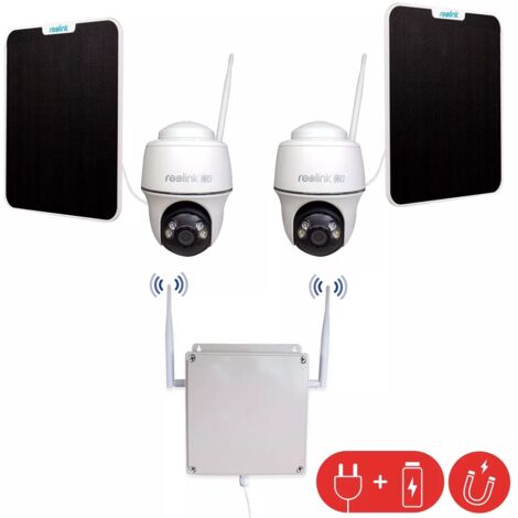 Contrôleur 4G (aimanté avec batterie) + 2 caméras motorisées solaires 4K / Détection intelligente + Cartes SD (UltraCAM)