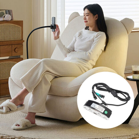 Contrôleur à Main pour Fauteuil Électrique Double Moteur DC 5 Boutons 5 Pins avec Port USB ABS Câble 140cm