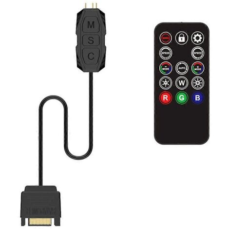 Contrôleur ARGB, contrôleur RGB pour boîtiers d'ordinateurs PC, éclairage LED à 3 broches.