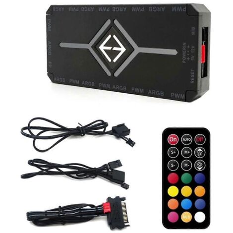 Contrôleur ARGB PWM, télécommande sans fil, hub de ventilateur, adaptateur hub PWM --
