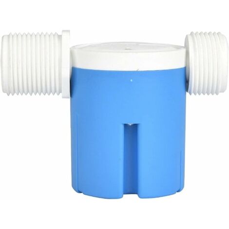 Contrôleur automatique de niveau d'eau 1 pouce soupape côté entrée intégré flotteur automatique soupape de régulation du niveau d'eau en plastique for piscine tour à tour solaire de l'eau (bleu) Pour