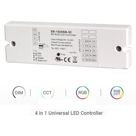 Contrôleur Bluetooth 12-24V monochrome + CCT + RGBW + RGBCCT 4