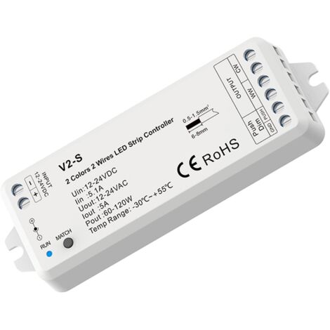 Contrôleur CCT 12-24V DC - 2 fils - 5A - RF 2.4GHz - PUSH