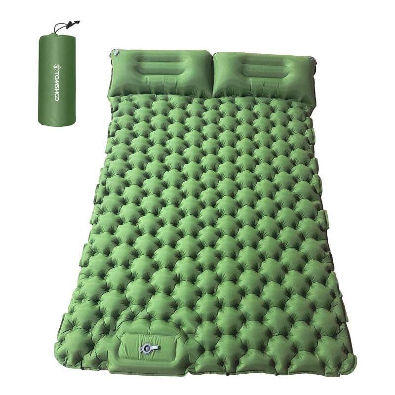LIFCAUSAL Matelas de Camping 2 Personnes avec Oreiller Gonflable Matelas Pneumatique Portable Étanche pour Randonnée