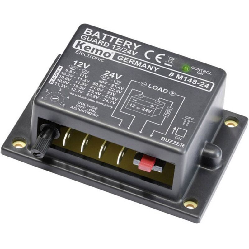 Contrôleur de batterie 12 v, 24 v Kemo M148-24 avec protection contre la décharge