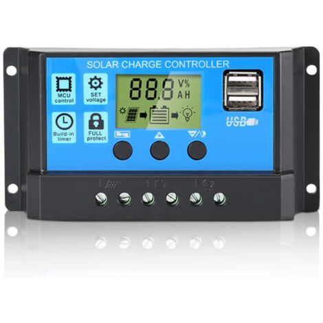 Contrôleur de batterie pour panneaux solaires, double sortie USB 12 V/24 V, chargeur de lampadaire photovoltaïque 30 A