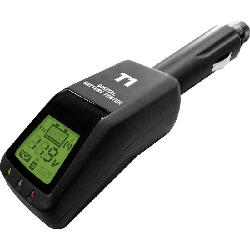 T1 Contrôleur de batterie, Testeur de batterie de voiture test d'accu, port usb 90 mm x 55 mm x 30 mm - Helvi