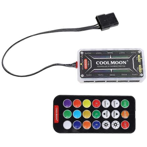 Contrôleur de changement de couleur RGB COOLMOON, ventilateur 10 broches 6 broches, barre lumineuse 2 broches 4 broches, intelligent