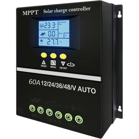 Contrôleur de charge photovoltaïque - Contrôleur de charge photovoltaïque, Contrôleur de charge solaire Dispositif de gestion de l'énergie solaire avec écran LCD (60 A)