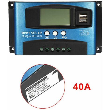 Controleur de charge régulateur de panneau solaire MPPT automatique 12V / 24V (40A)