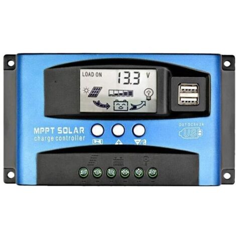 Contrôleur de charge solaire, double écran LCD USB,12 V 24 V,MPPT 100A