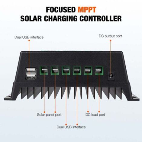 Contrôleur de Charge solaire MPPT 100A, pour batterie au Lithium acide RV automatique 12/24/36/48V, affichage LCD, double USB, accessoires de régulateur Intelligent