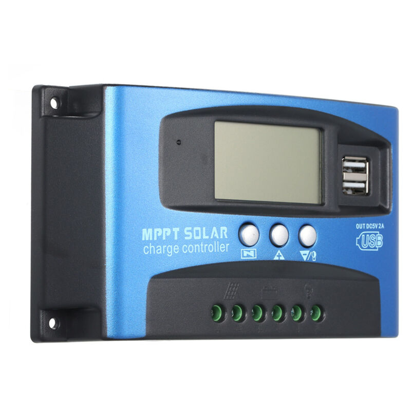 Contrôleur de charge solaire mppt 30 a, double port usb, écran lcd, régulateur de charge automatique pour panneaux solaires