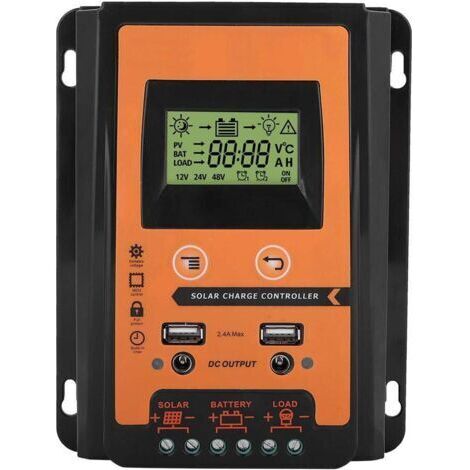 Contrôleur de charge solaire MPPT 30A – 12V/24V – Double affichage LCD – Sortie USB 2,4A – Gestion optimale des batteries