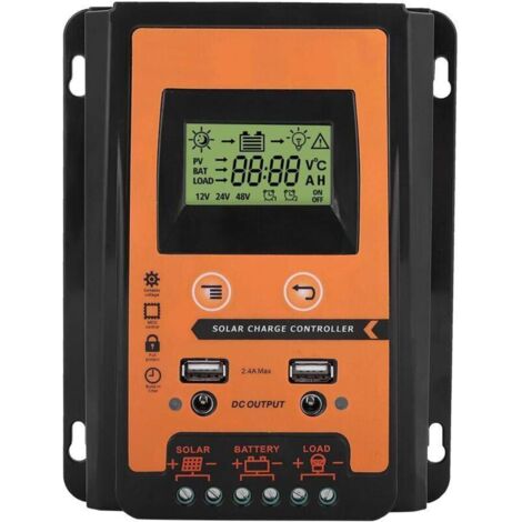 Contrôleur de charge solaire MPPT 30A – 12V/24V – Double affichage LCD – Sortie USB 2,4A – Gestion optimale des batteries