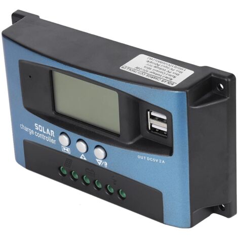 Contrôleur de Charge Solaire MPPT 40/50/60/100A, Régulateur de Batterie Intelligent de Contrôleur de Regulateur Panneau Solaire USB 12V 24V avec écran LCD(60A)
