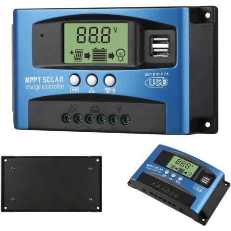 Contrôleur de charge solaire MPPT 40 A 12 V 24 V USB, décharge automatique, régulateur de panneau solaire LCD