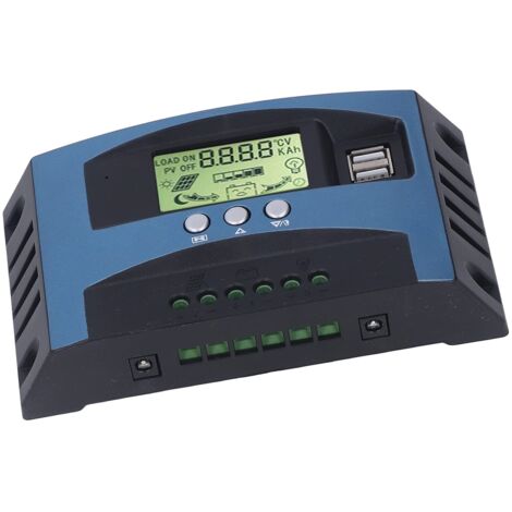 ContrôLeur de Charge Solaire MPPT, Affichage en Temps Réel 12V 24V Haute Efficacité Protection ComplèTe Panneau Solaire RéGulateur de Batterie en Alliage D'aluminium pour la Maison (50A)