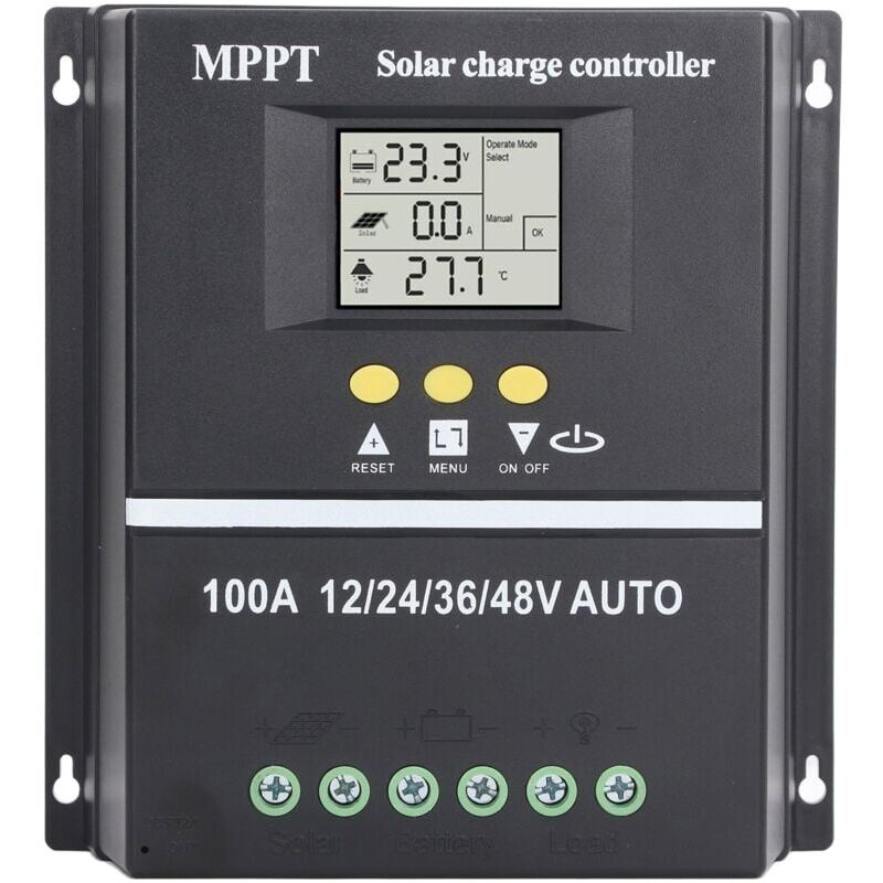 Contrôleur de Charge solaire mppt, double Port usb, écran lcd rétroéclairé, régulateur de panneau solaire 12V 24V 36V 48V adaptatif