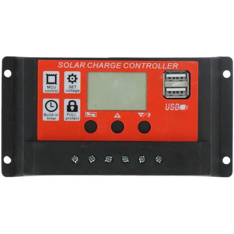 Contrôleur de Charge Solaire PWM 60A 12V/24V avec Écran LCD et Régulateur de Batterie 8 Étapes pour Module PV