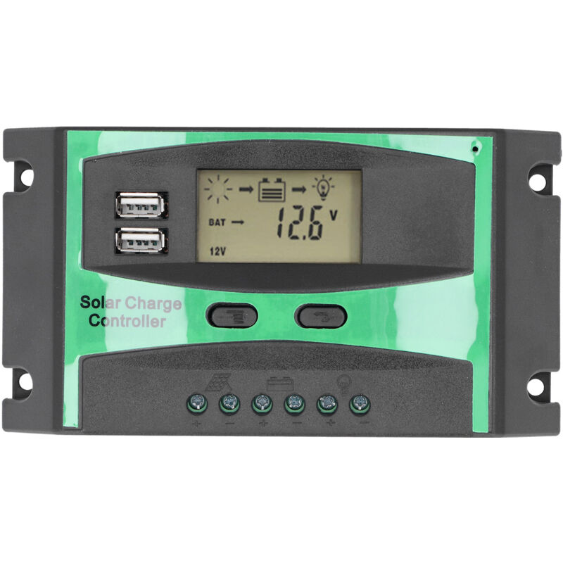 Contrôleur de Charge solaire, régulateur de décharge photovoltaïque PWM 12-24V 30A LD3024U