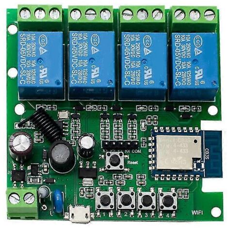 Contrôleur de moteur intelligent Tuya Smart 4 canaux Wi-Fi pour maison connectée, AC 85-250 V 10 A, relais de poussée à 4 canaux Tuya Smart L