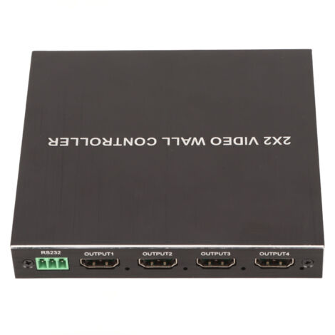 Contrôleur de mur vidéo DVI rotatif à 180° avec interface multimédia haute définition et télécommande, adapté à l'assemblage d'écrans, alimentation 100-240 V, prise standard américaine.