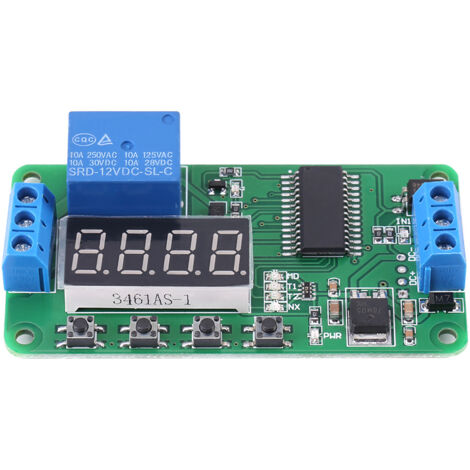 Contrôleur de relais de retard multifonction 1 canal DC 12V, Module de commutation de minuterie LED, carte PLC