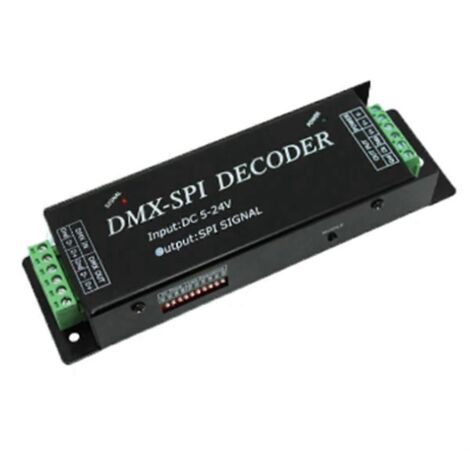Contrôleur de signal LED DMX200 SPI pour ruban LED 2811 DC5V 12/24V--