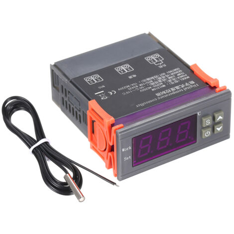 Contrôleur de température numérique intelligent à microprocesseur MH-1210W, thermostat de régulation de température de chauffage/refroidissement haute précision avec capteur