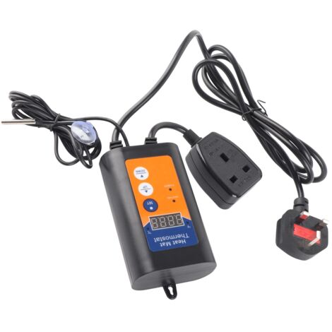 Contrôleur de Température Numérique pour Reptiles 1000 W, Thermostat Rapide en ABS pour Serre ou Habitat Domestique – 230 V
