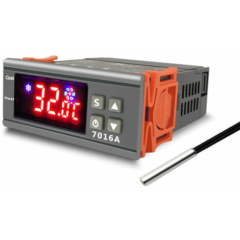 Contrôleur de température numérique Thermostat de contrôle de température de haute précision Intelligent pour congélateur réfrigérateur à couver ZFX-7016A (12V 30A )