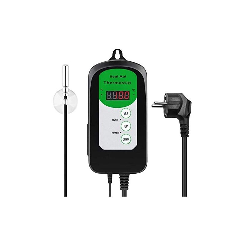 Beijiyi - Contrôleur de Thermostat Digital Heat Mat pour la Germination des graines, Les Reptiles et Le Brassage 68-108 ° f
