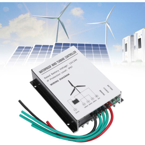 Contrôleur de Turbine à Vent IP67 pour Système 400W - Régulateur Génération Electrique Autonome avec Aluminium Protecteur 9.5x7.5x2.4cm 12V/24V