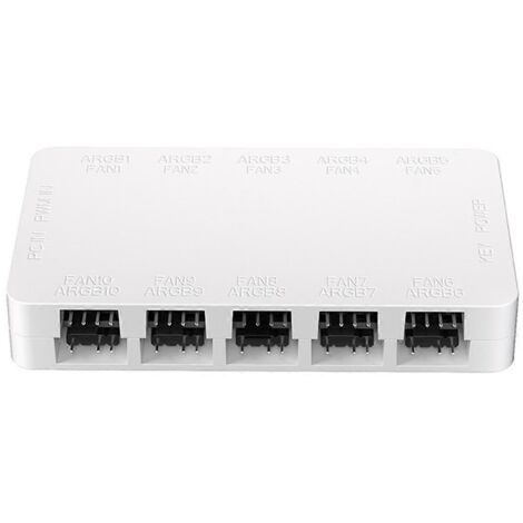 Contrôleur de ventilateurs ARGB 10 ports 4 broches 5 V - 3 broches blanc