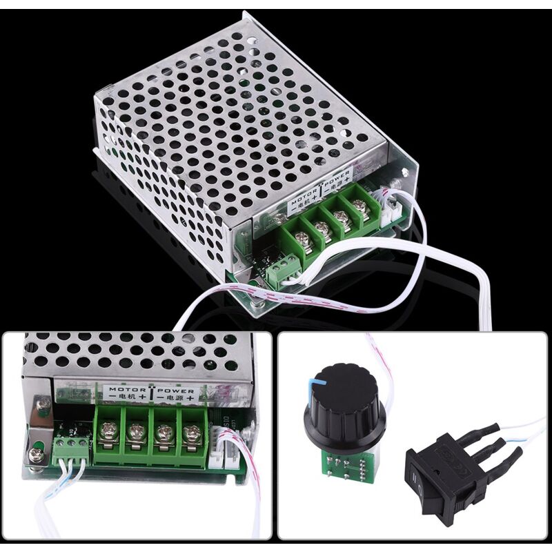 Rapanda - Contrôleur de vitesse de moteur à courant continu pwm, DC10V-50V 30A (CCM6DS-B) contrôleur de vitesse de moteur à courant continu brossé à