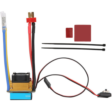 Contrôleur de vitesse électronique ESC 320A étanche avec ventilateur pour voiture et bateau RC 1/10