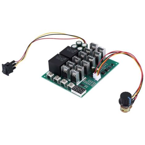 Contrôleur de Vitesse Moteur PWM DC 10-55V 100A avec Télécommande Affichage LED et Fonction Inverse