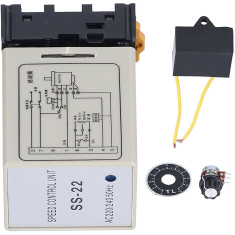 Contrôleur de Vitesse pour Moteur à Courant Alternatif Monophasé 6W‑200W 220V/240V Régulateur SS‑22